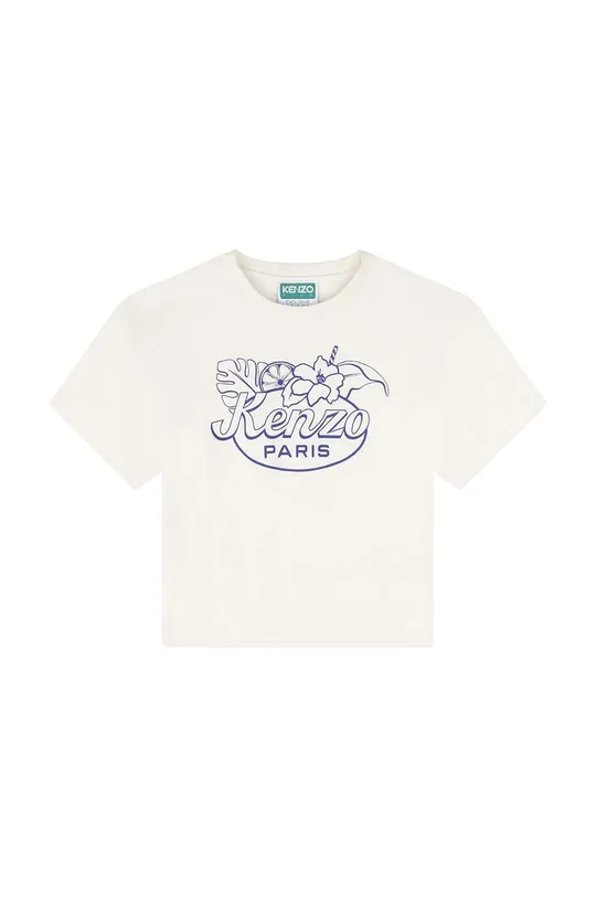 Παιδικό βαμβακερό μπλουζάκι Kenzo Kids μπεζ