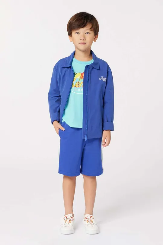 niebieski Kenzo Kids t-shirt bawełniany dziecięcy