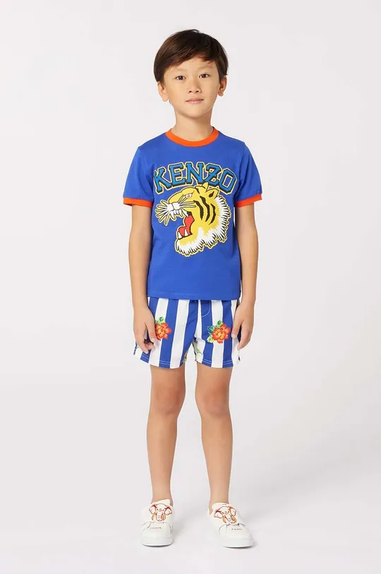 modra Otroška bombažna kratka majica Kenzo Kids Otroški