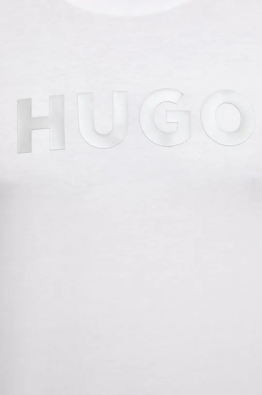 biały HUGO t-shirt bawełniany