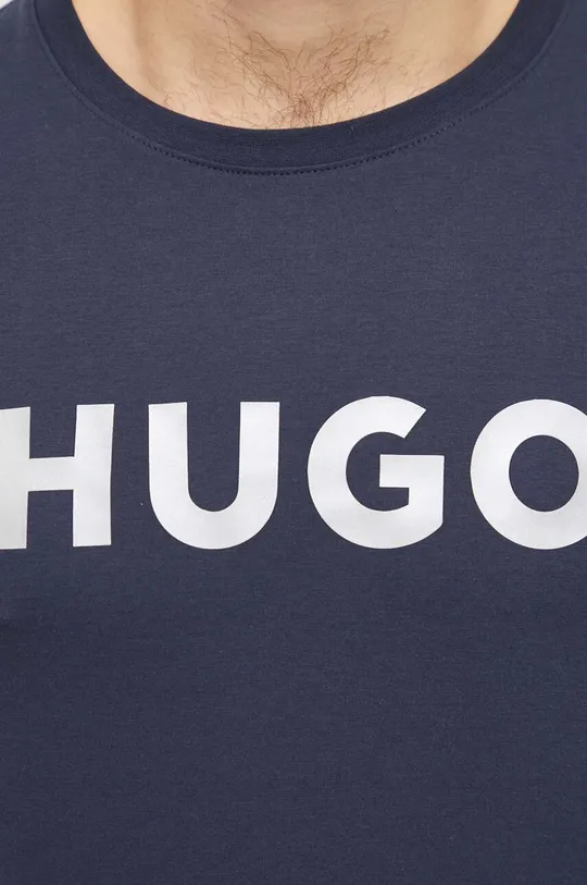 темно-синій Бавовняна футболка HUGO
