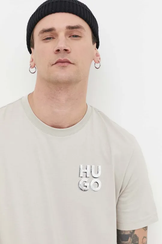 сірий Бавовняна футболка HUGO