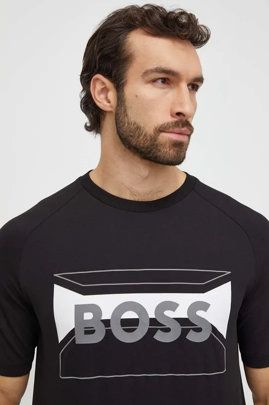czarny Boss Green t-shirt bawełniany