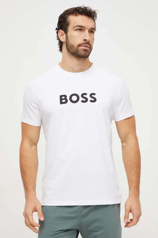 Хлопковая футболка BOSS белый