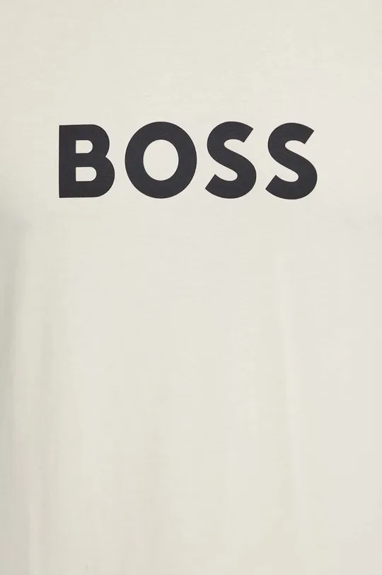 beżowy BOSS t-shirt bawełniany