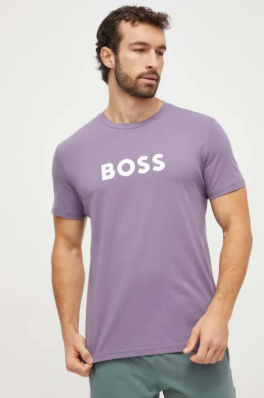 фіолетовий Бавовняна футболка BOSS Чоловічий