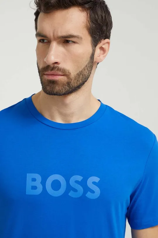BOSS t-shirt bawełniany niebieski