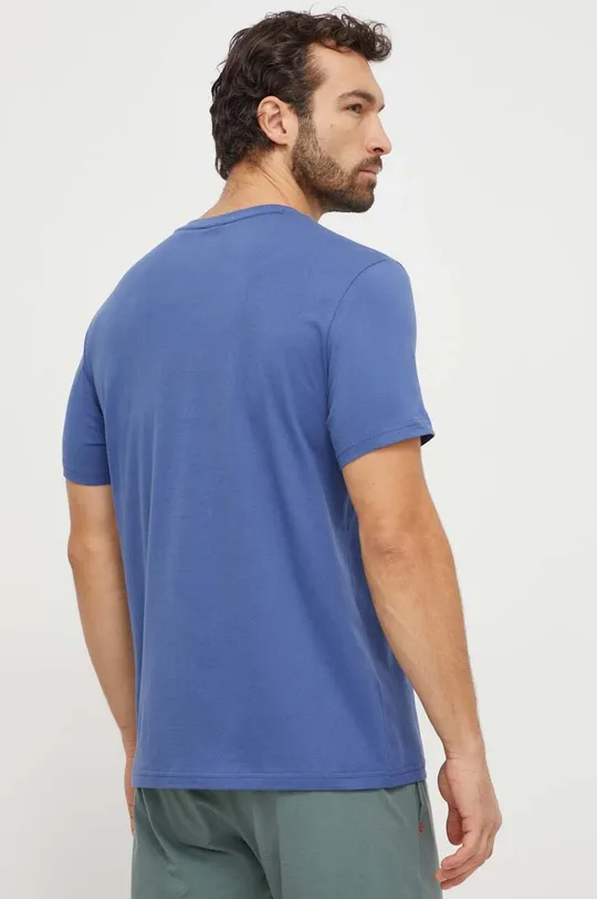 Bombažna kratka majica BOSS modra