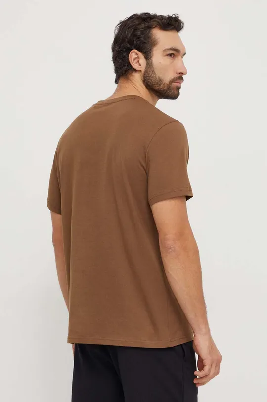 Хлопковая футболка BOSS коричневый