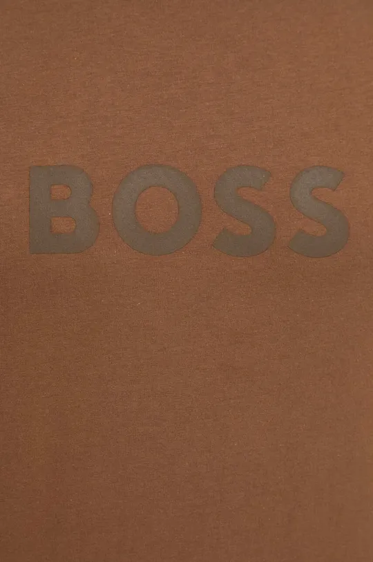 hnedá Bavlnené tričko BOSS