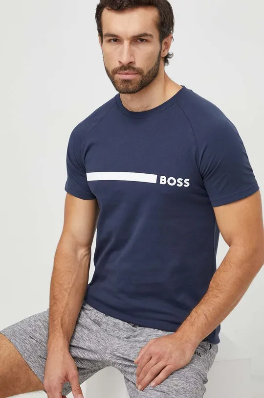 mornarsko plava Pamučna majica BOSS Muški