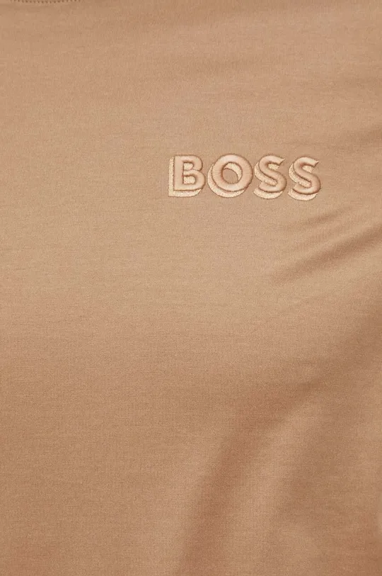 bež Bombažna kratka majica BOSS