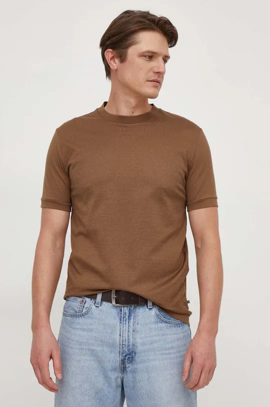 brązowy BOSS t-shirt