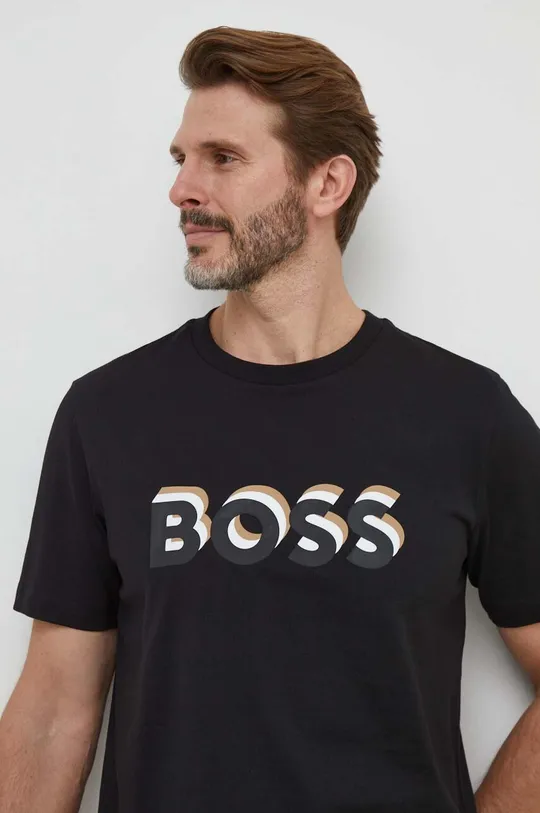 Βαμβακερό μπλουζάκι BOSS 100% Βαμβάκι