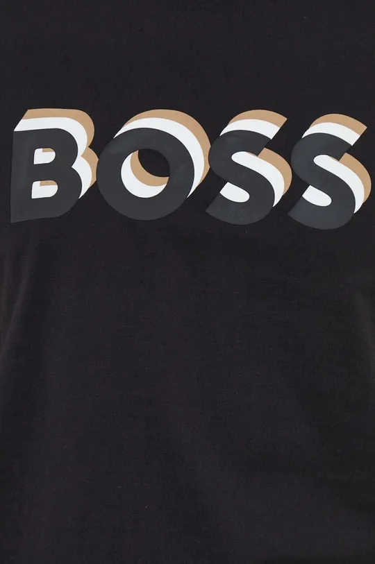 czarny BOSS t-shirt bawełniany