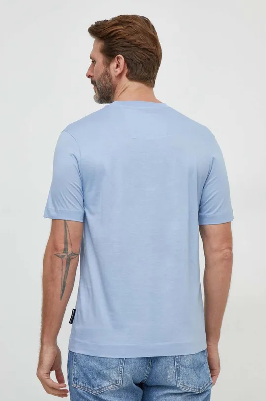Бавовняна футболка BOSS блакитний
