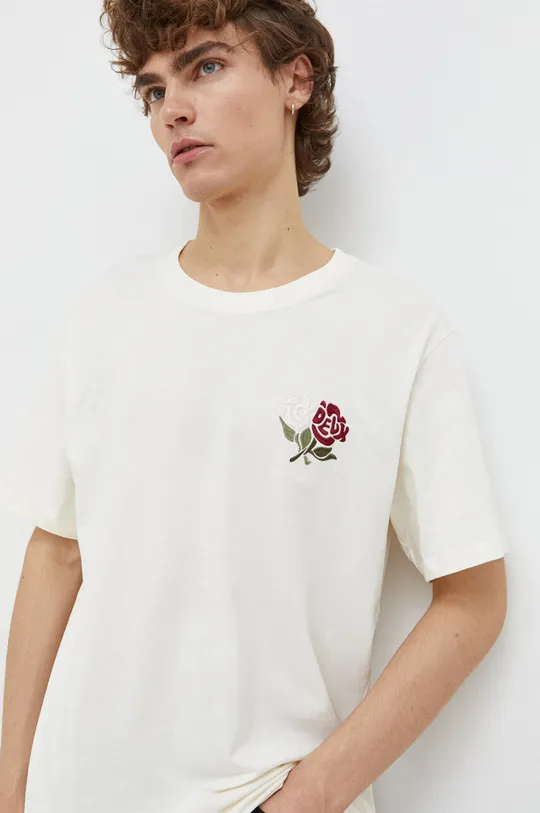 beżowy Les Deux t-shirt bawełniany Męski