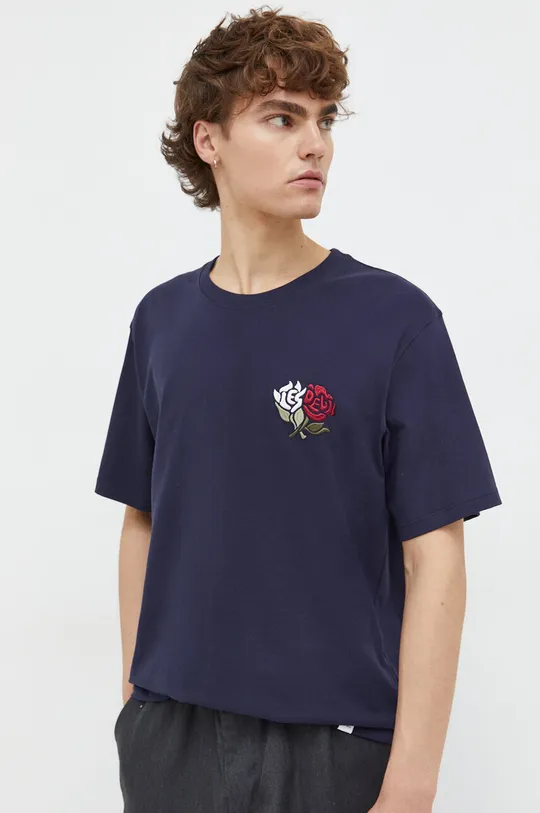 granatowy Les Deux t-shirt bawełniany Męski