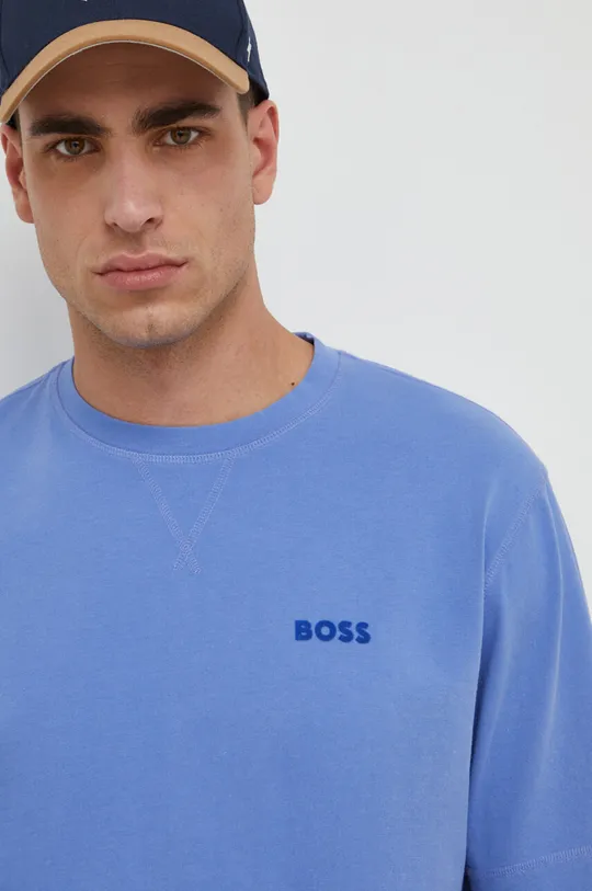 modra Bombažna kratka majica Boss Orange