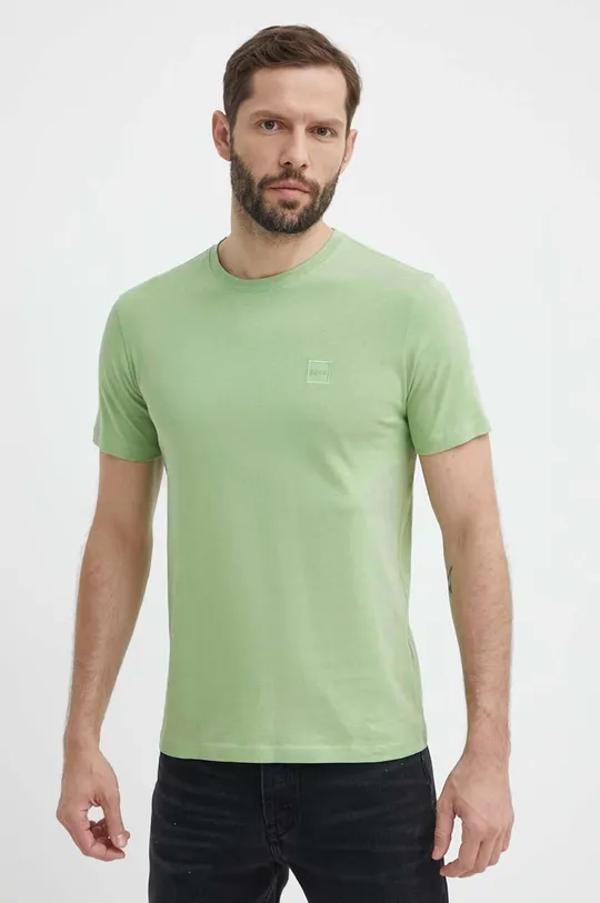 Βαμβακερό μπλουζάκι Boss Orange πράσινο