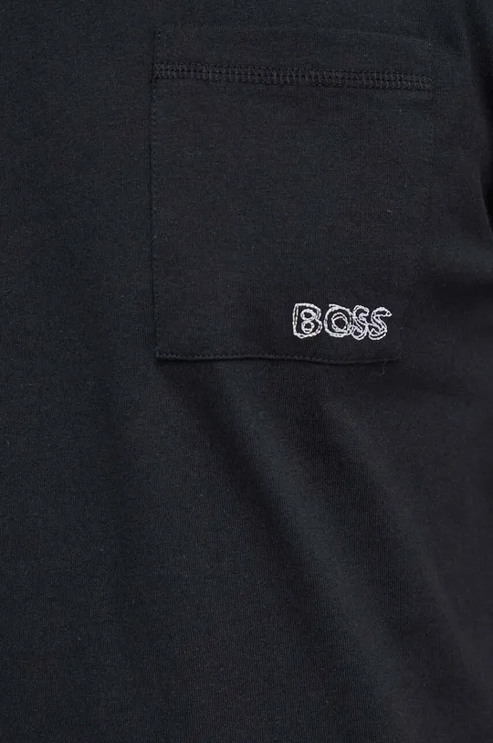 чёрный Хлопковая футболка Boss Orange