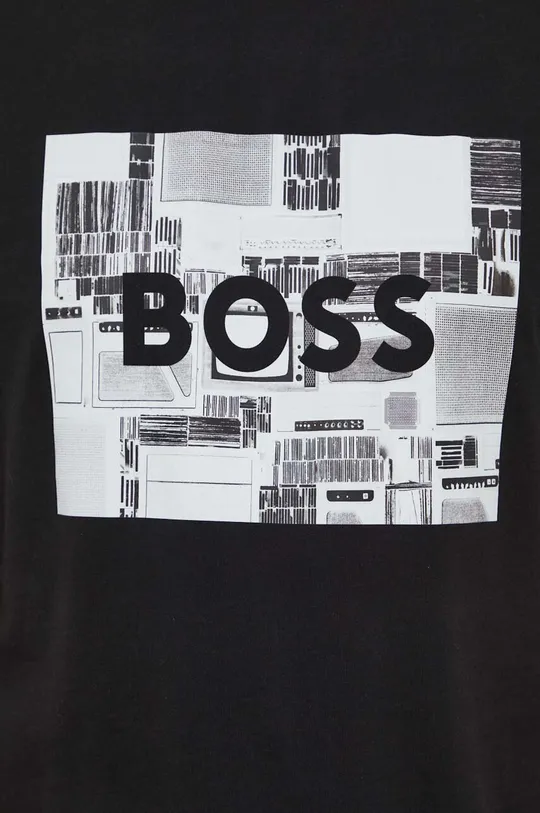 czarny Boss Orange t-shirt bawełniany