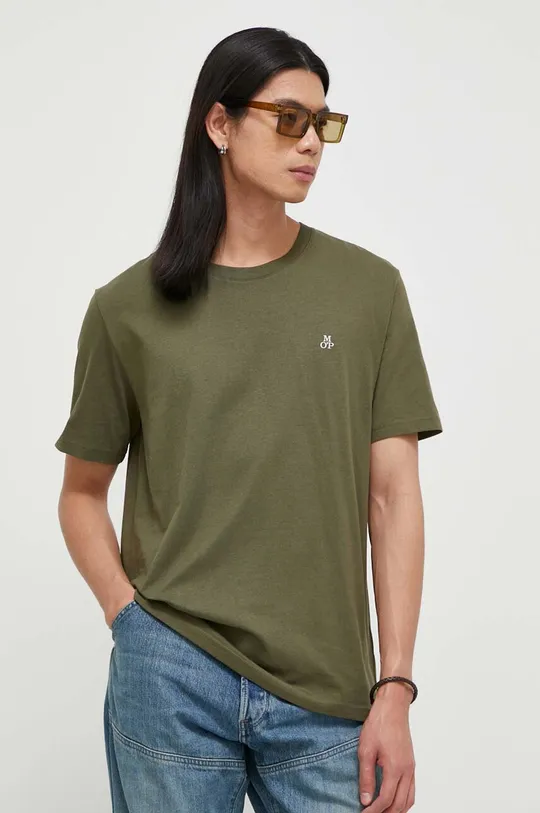 Βαμβακερό μπλουζάκι Marc O'Polo πράσινο