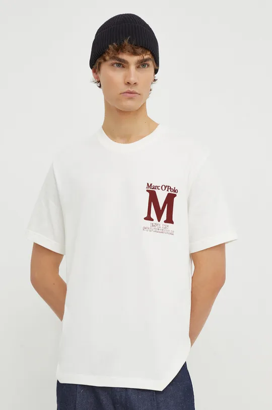 beżowy Marc O'Polo t-shirt bawełniany Męski