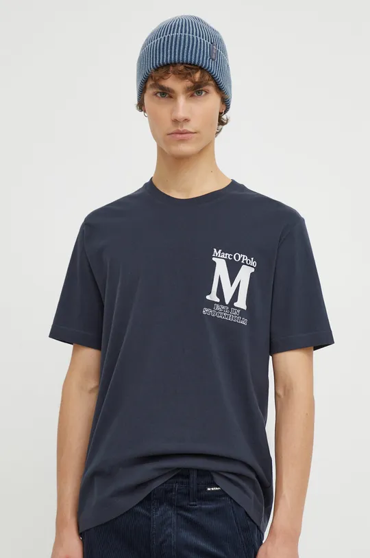тёмно-синий Хлопковая футболка Marc O'Polo