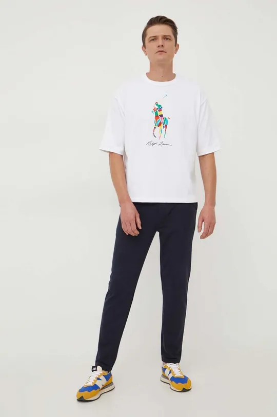 Bavlnené tričko Polo Ralph Lauren biela