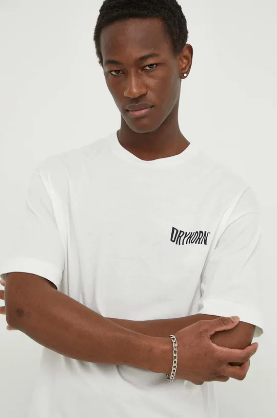 beżowy Drykorn t-shirt bawełniany ANAYO_FBP