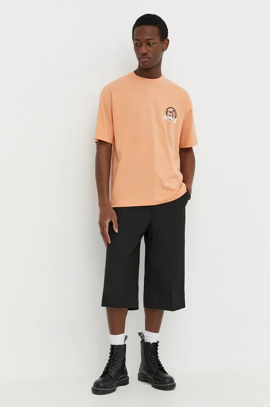 Хлопковая футболка Drykorn оранжевый
