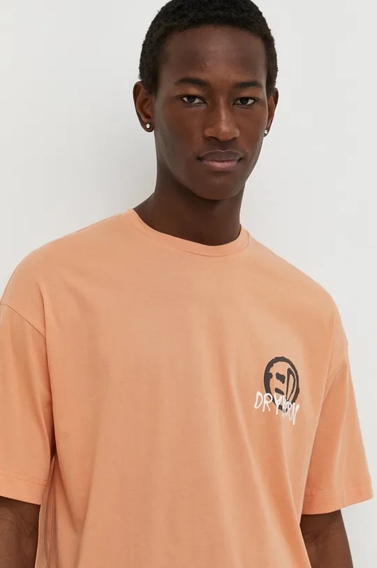 pomarańczowy Drykorn t-shirt bawełniany ANAYO_GD