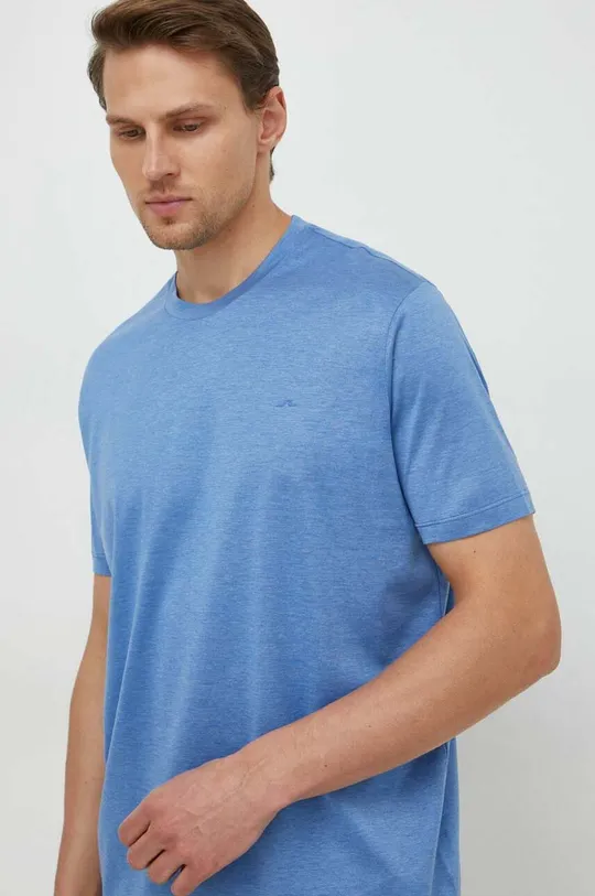 modrá Bavlnené tričko Paul&Shark Pánsky