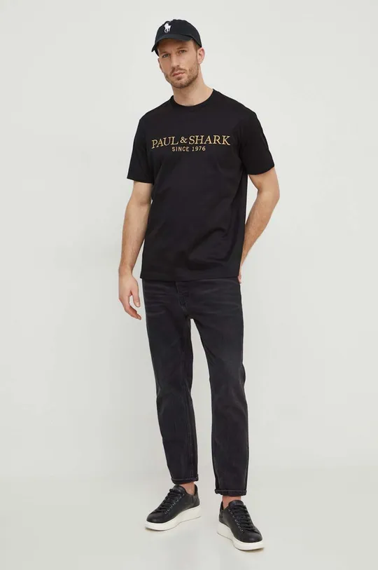 Paul&Shark t-shirt bawełniany czarny