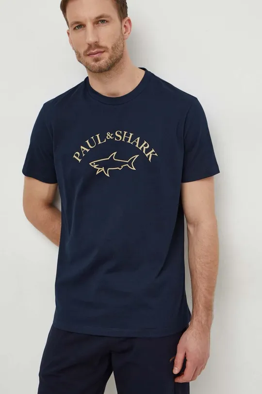 темно-синій Бавовняна футболка Paul&Shark Чоловічий