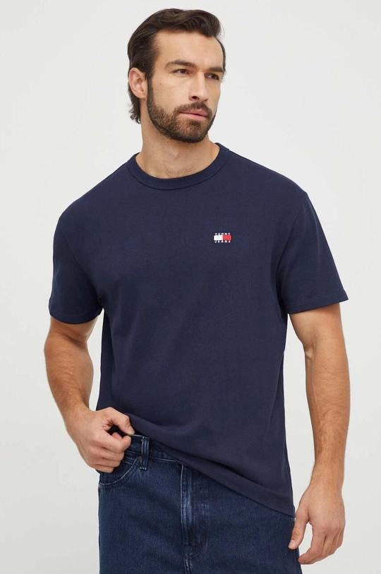 granatowy Tommy Jeans t-shirt bawełniany Męski