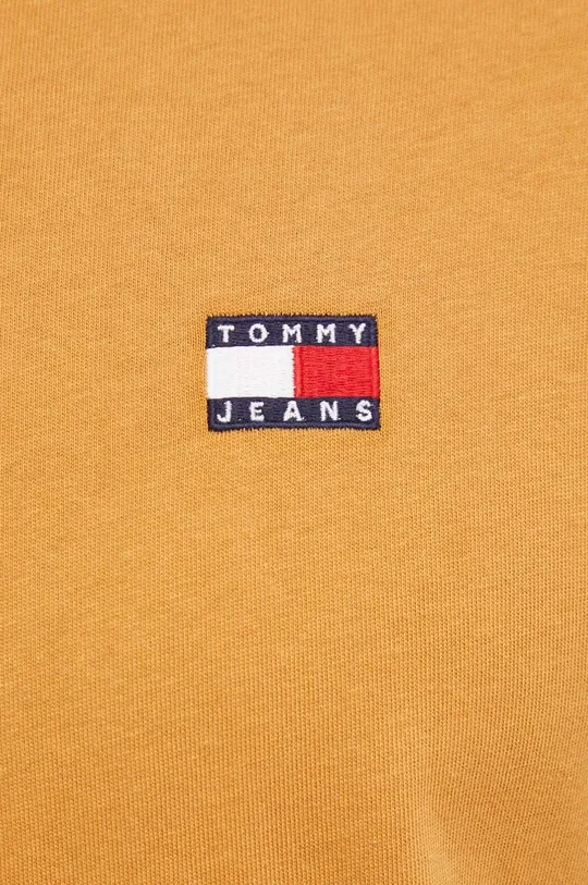 hnedá Bavlnené tričko Tommy Jeans
