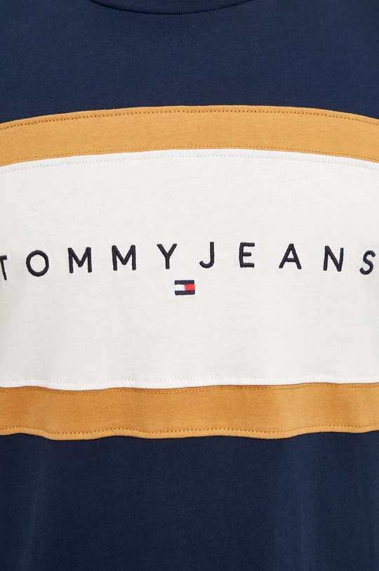 tmavomodrá Bavlnené tričko Tommy Jeans