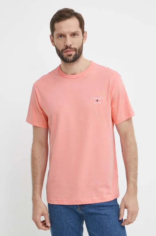 Tommy Jeans t-shirt in cotone rosa
