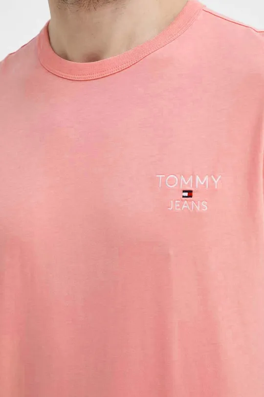 ružová Bavlnené tričko Tommy Jeans