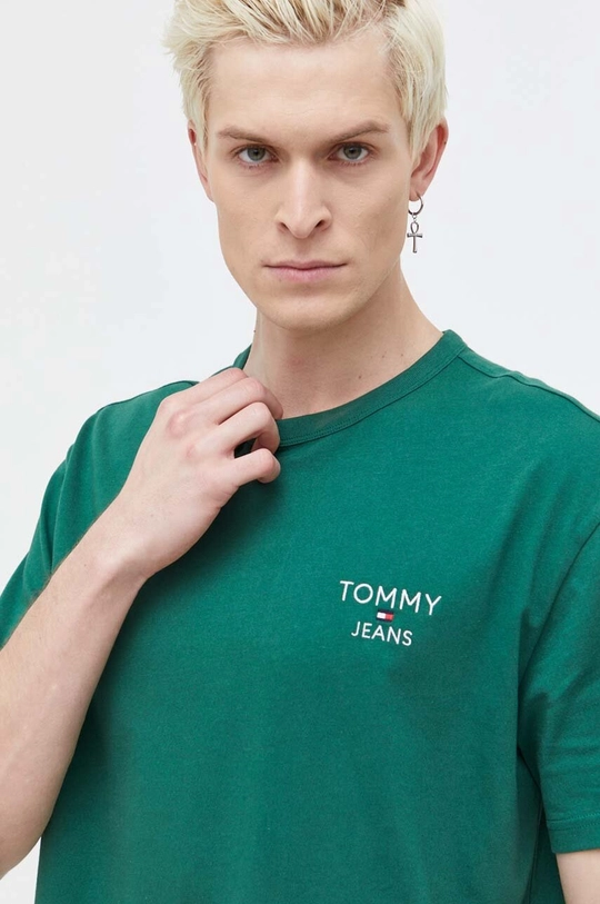 πράσινο Βαμβακερό μπλουζάκι Tommy Jeans