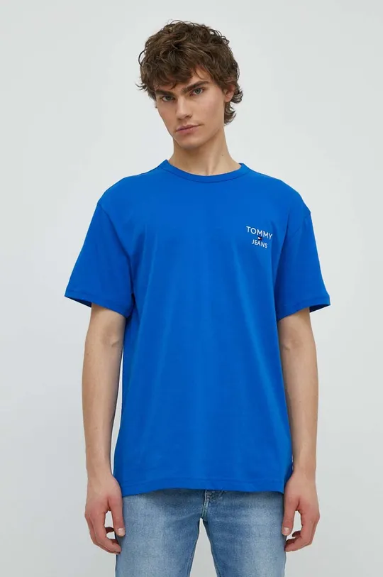 голубой Хлопковая футболка Tommy Jeans