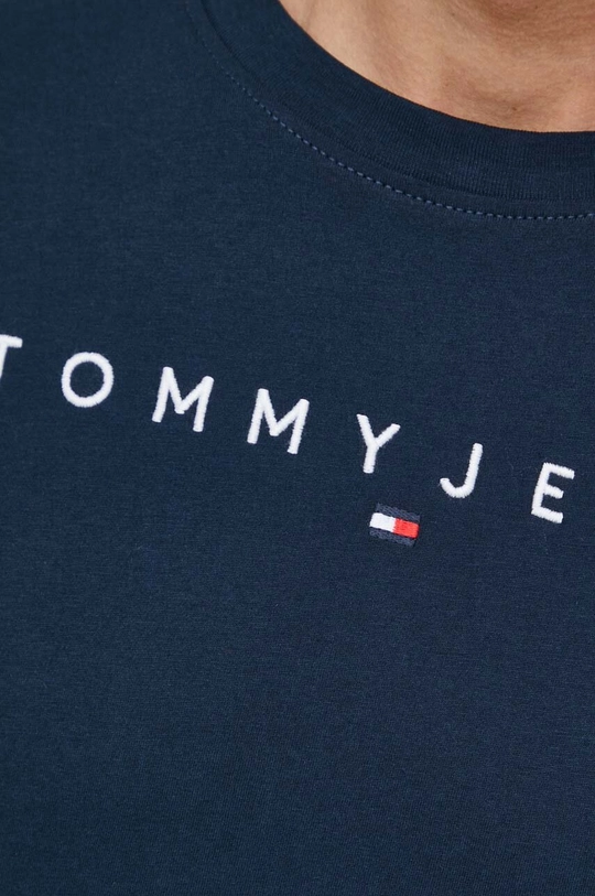 tmavomodrá Bavlnené tričko Tommy Jeans