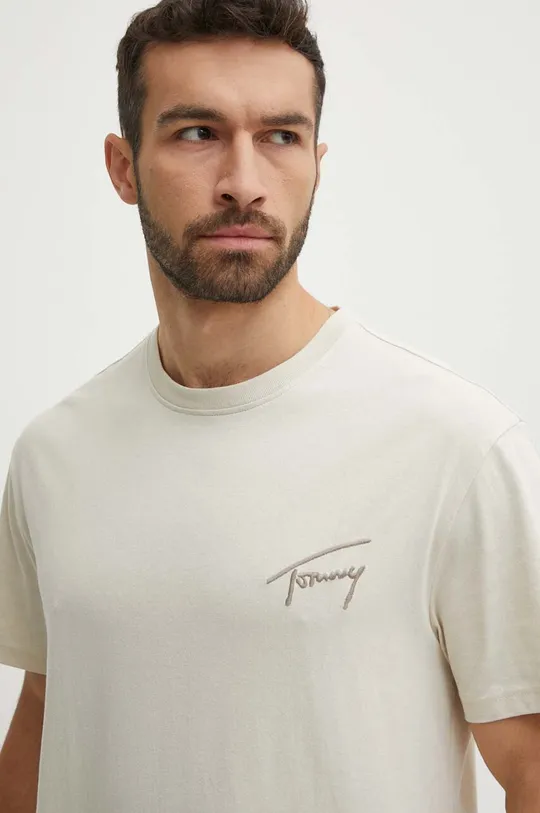béžová Bavlnené tričko Tommy Jeans Pánsky