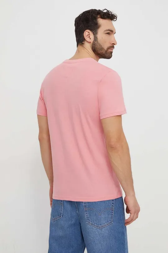 Хлопковая футболка Tommy Jeans розовый