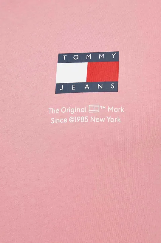 roza Bombažna kratka majica Tommy Jeans