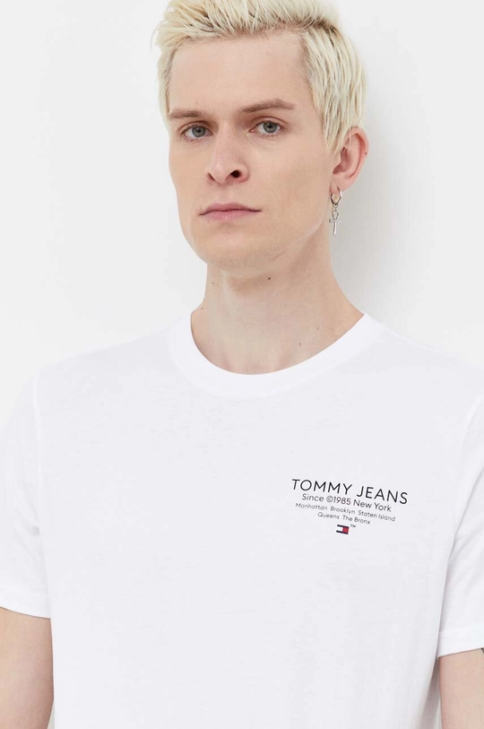 biały Tommy Jeans t-shirt bawełniany