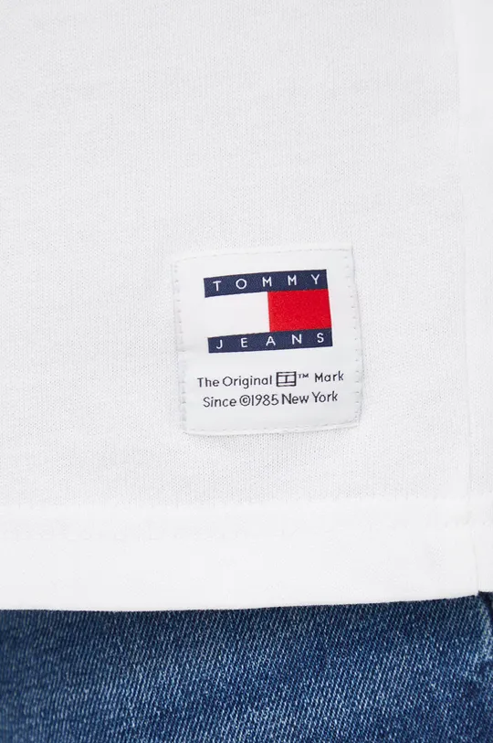 λευκό Βαμβακερό μπλουζάκι Tommy Jeans