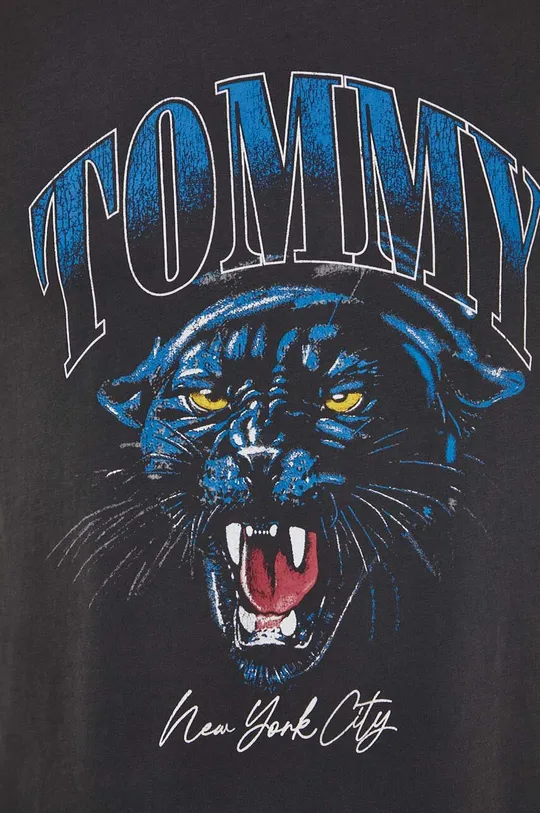 siva Bombažna kratka majica Tommy Jeans